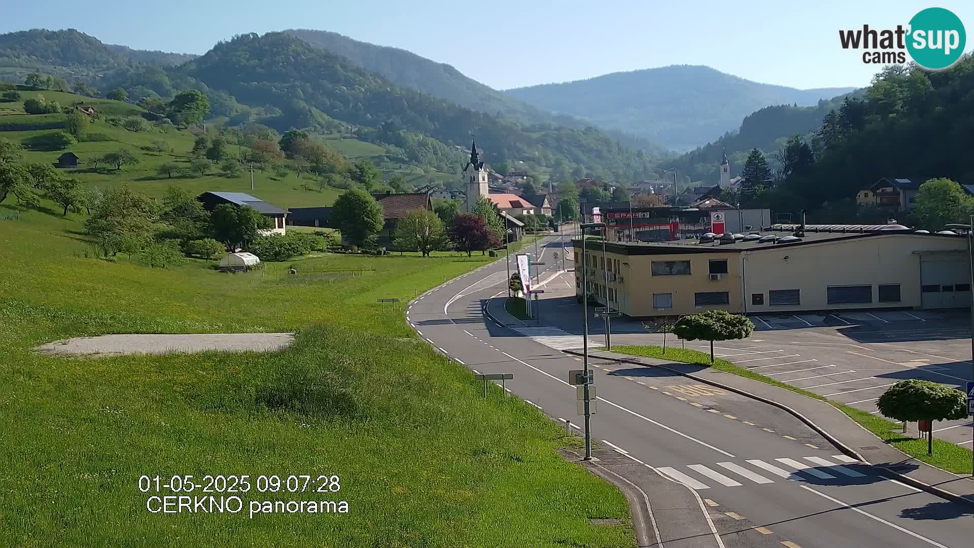 Cerkno city entrance Live Webcam