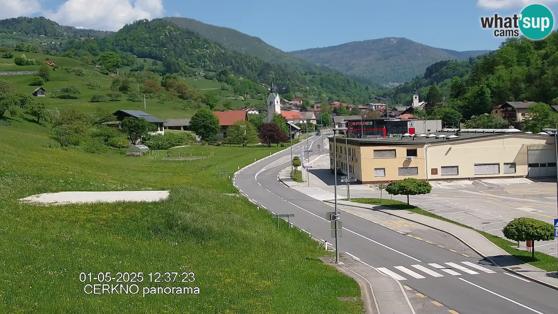 Cerkno city entrance Live Webcam