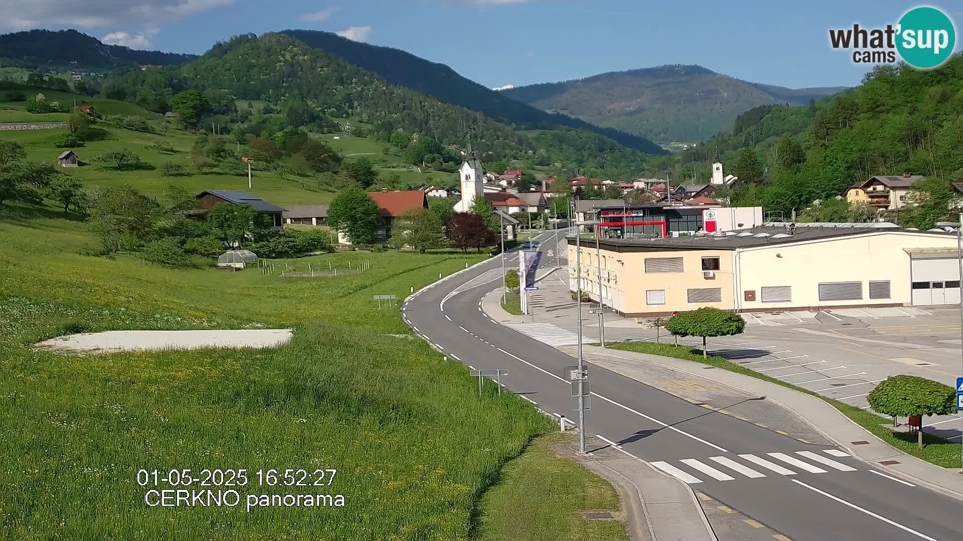 Cerkno city entrance Live Webcam