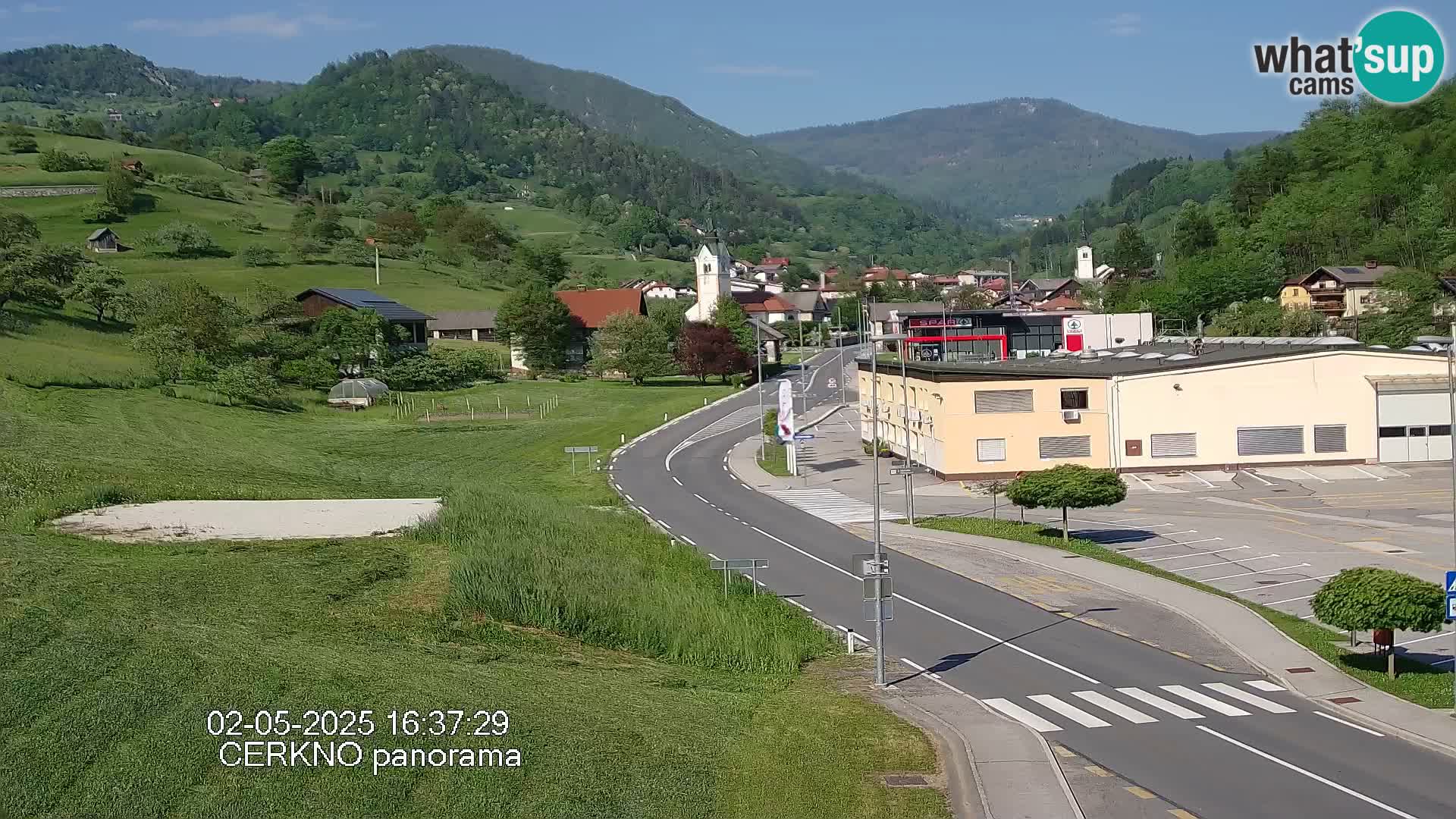 Cerkno city entrance Live Webcam