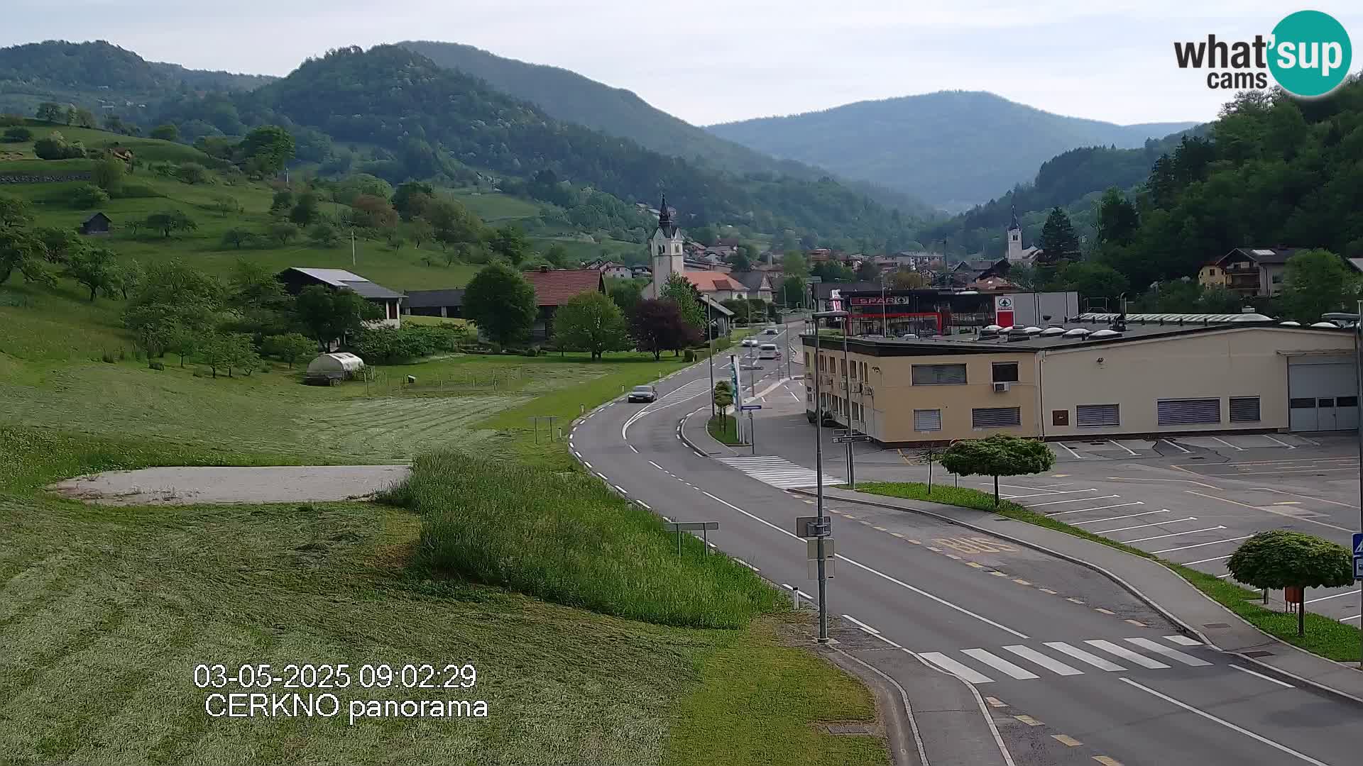 Cerkno city entrance Live Webcam