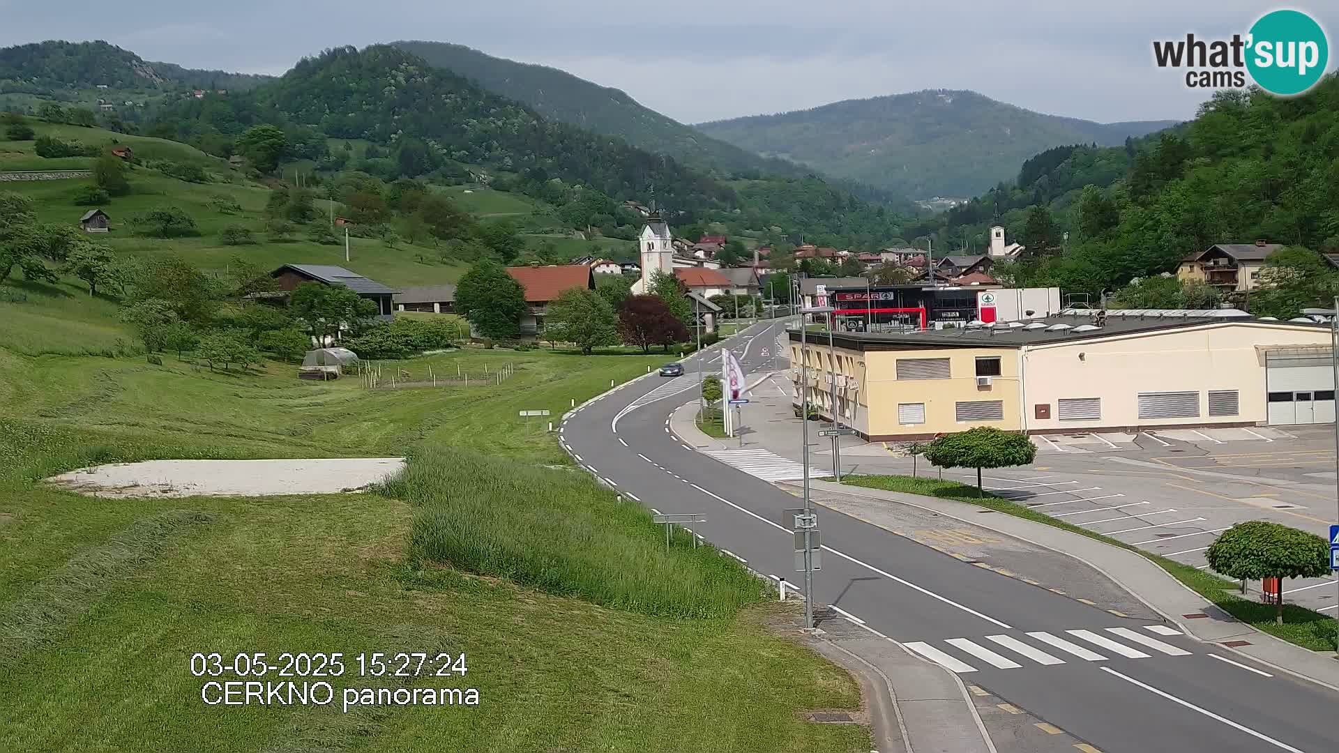 Cerkno city entrance Live Webcam
