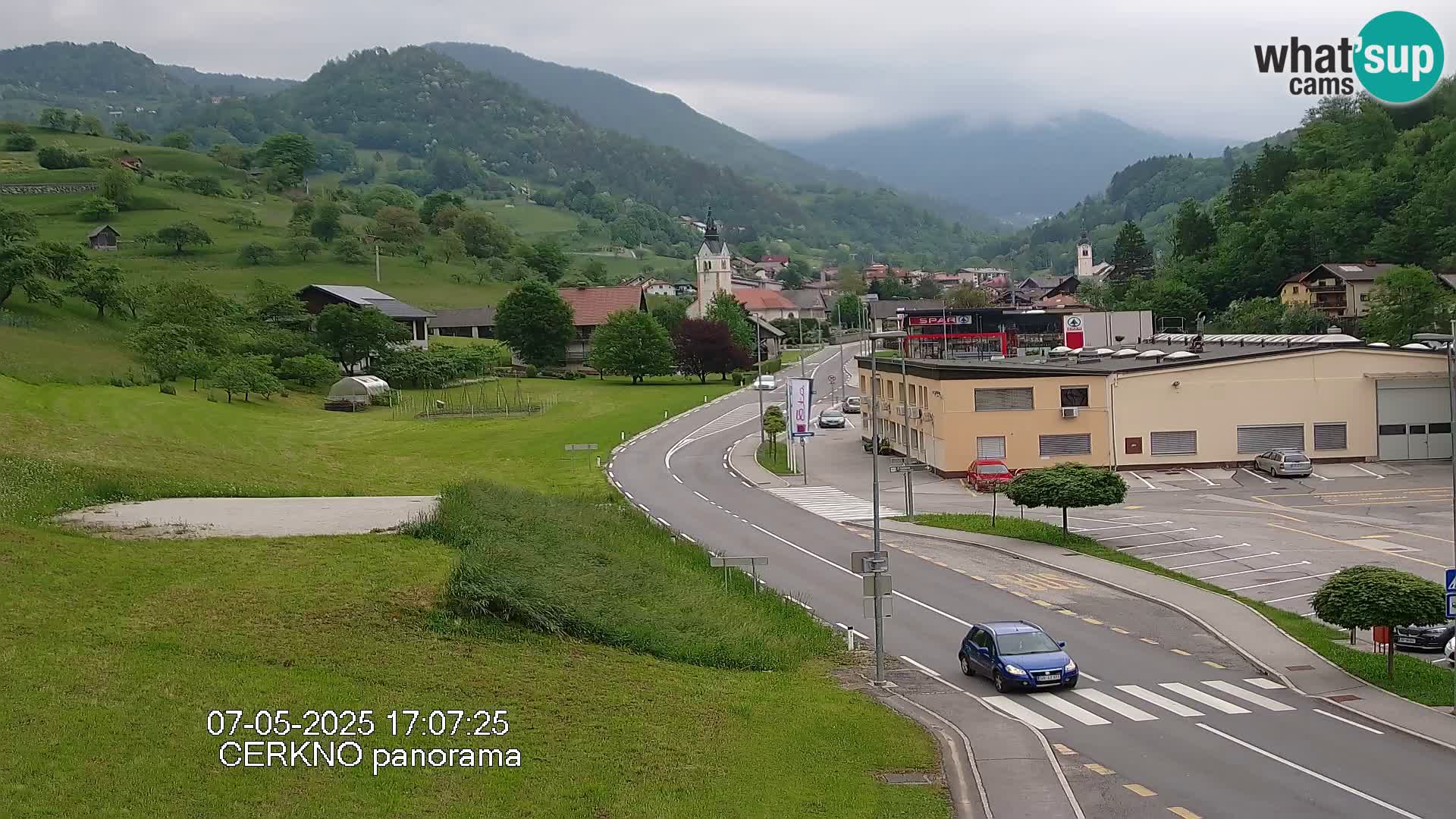 Cerkno city entrance Live Webcam