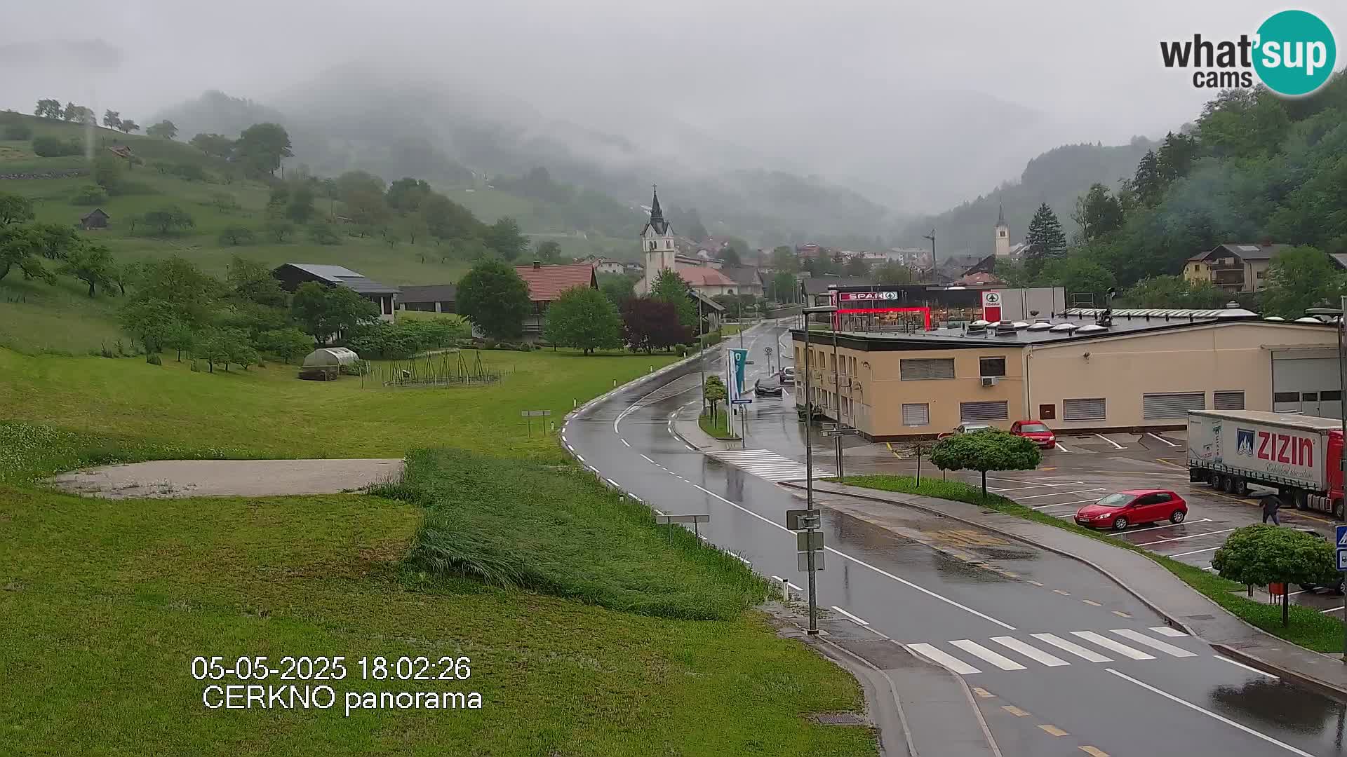 Cerkno city entrance Live Webcam