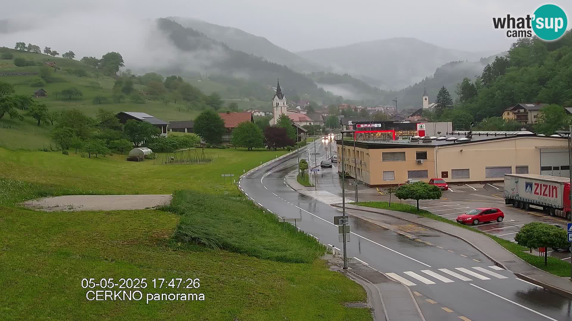 Cerkno city entrance Live Webcam