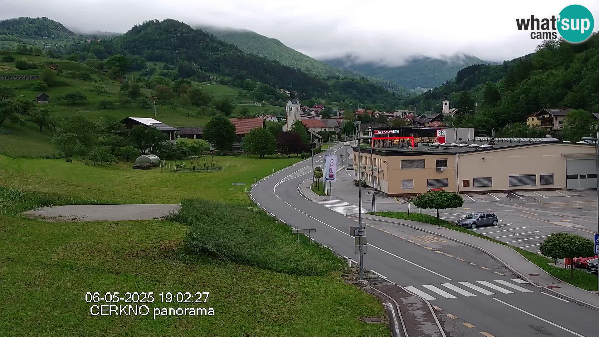 Cerkno city entrance Live Webcam