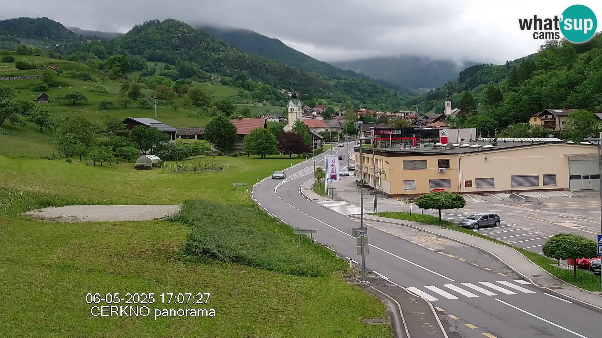 Cerkno city entrance Live Webcam