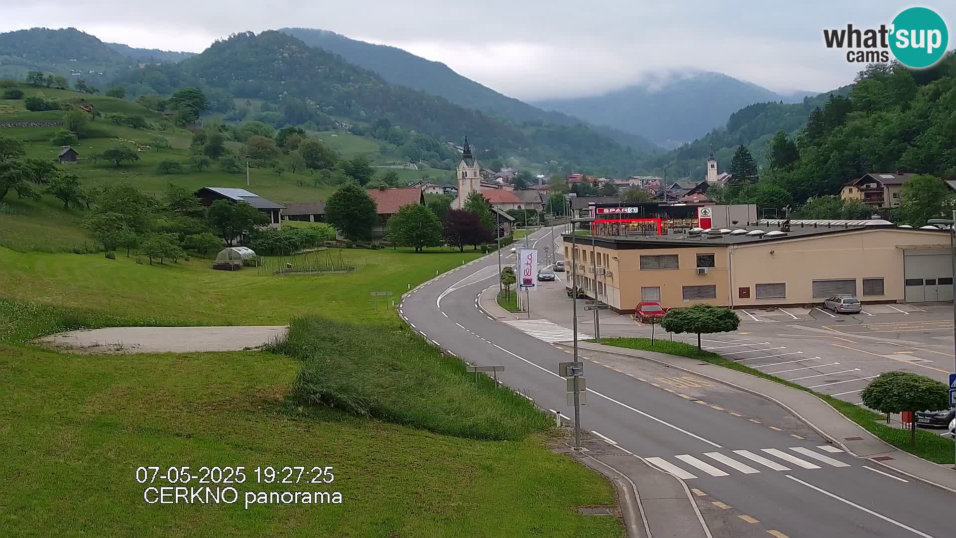 Cerkno city entrance Live Webcam
