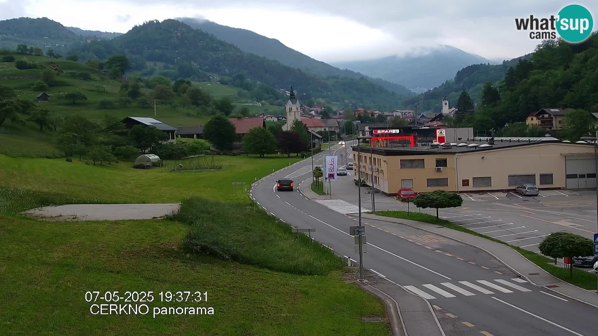 Cerkno city entrance Live Webcam