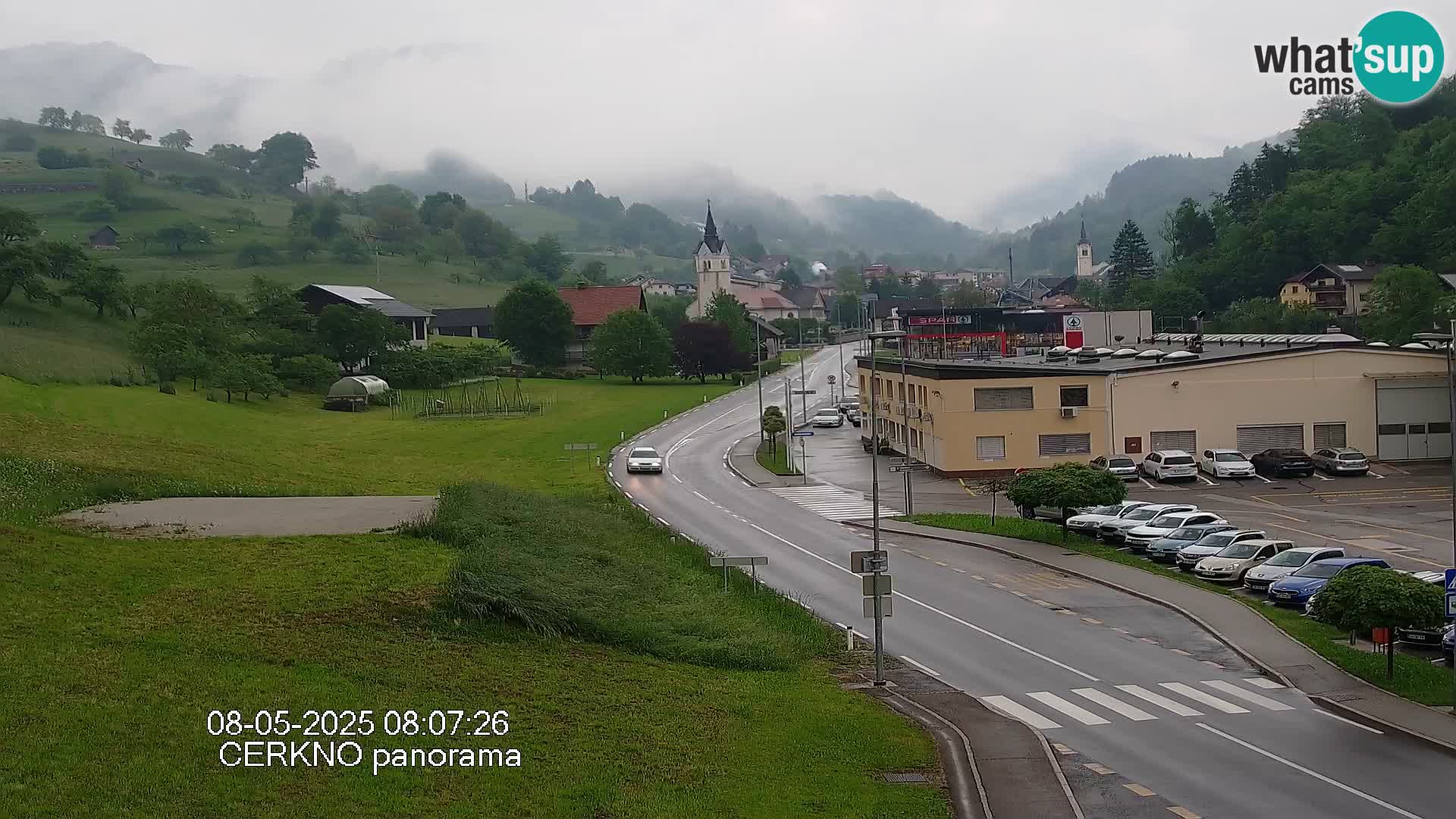 Webcam en direct – Entrée de la ville de Cerkno