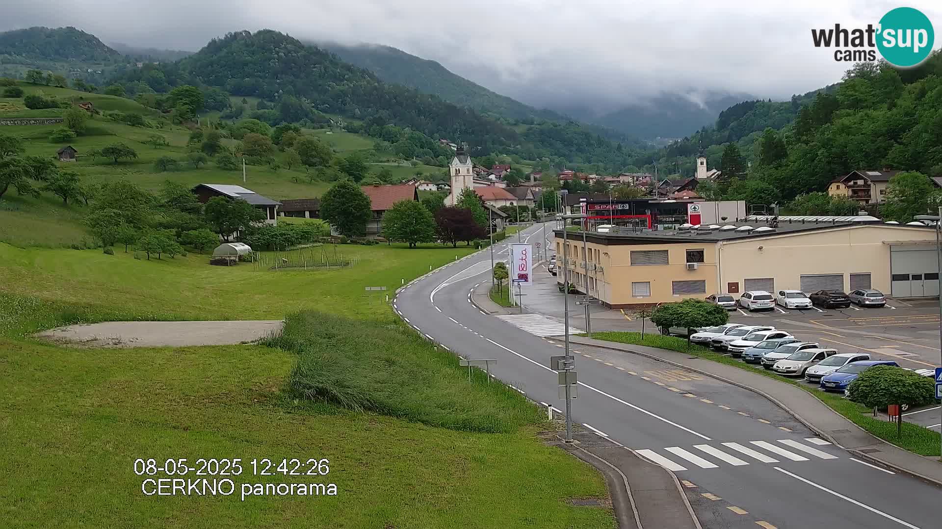 Cerkno city entrance Live Webcam