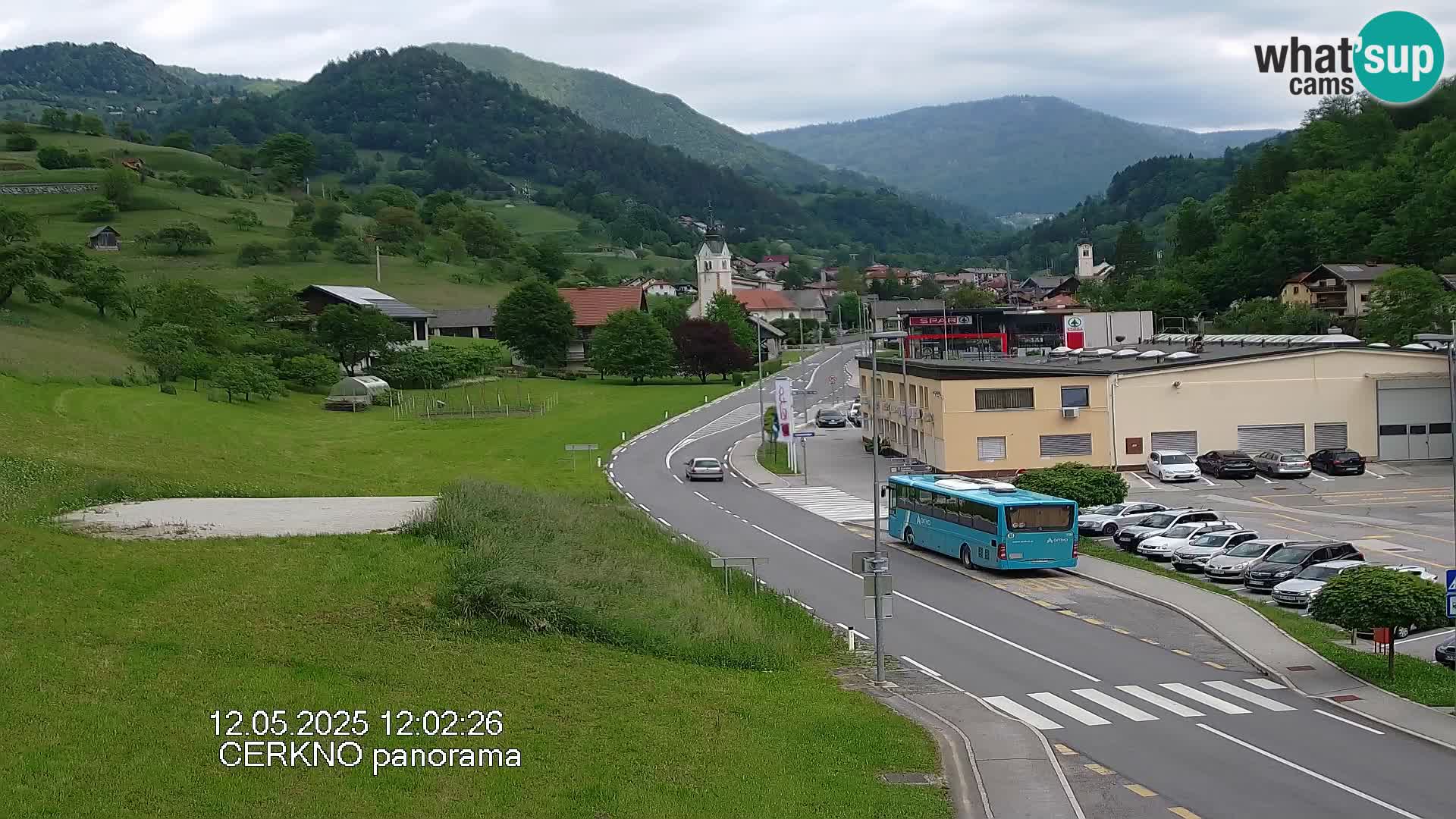 Webcam en direct – Entrée de la ville de Cerkno