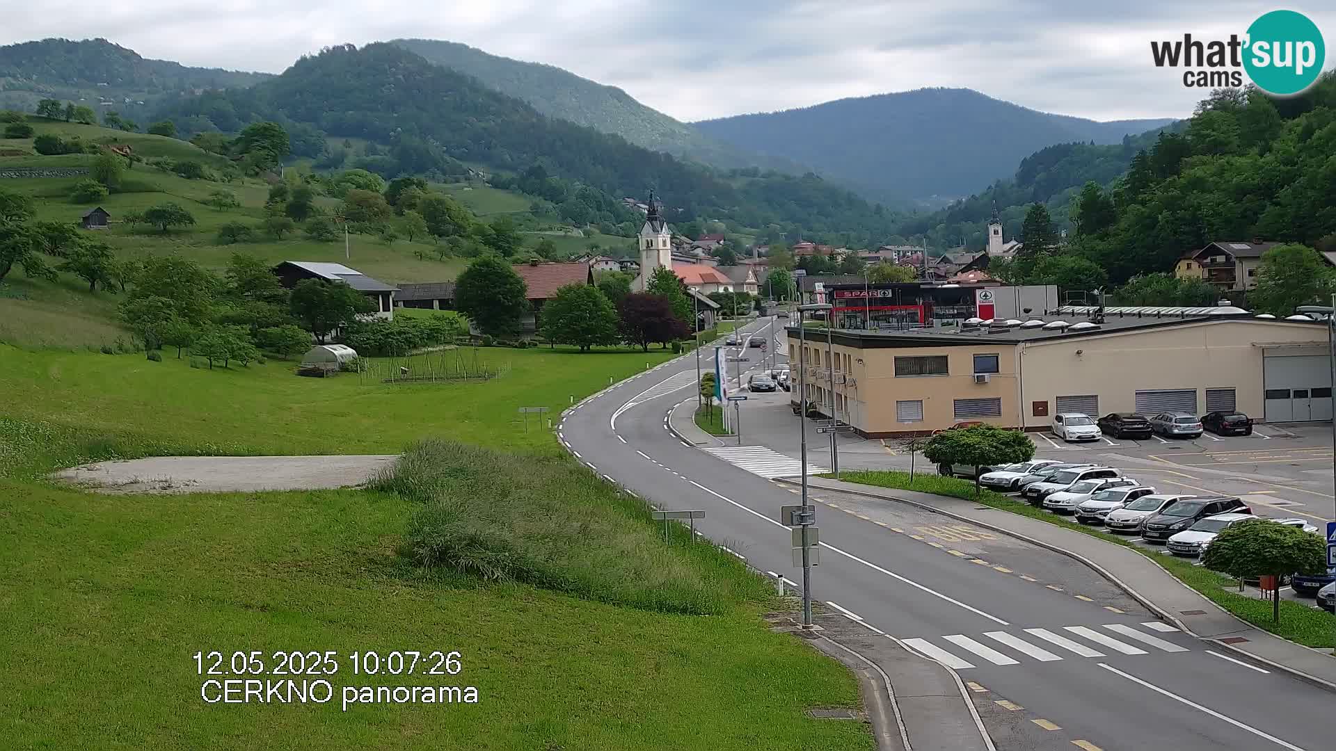 Webcam en direct – Entrée de la ville de Cerkno