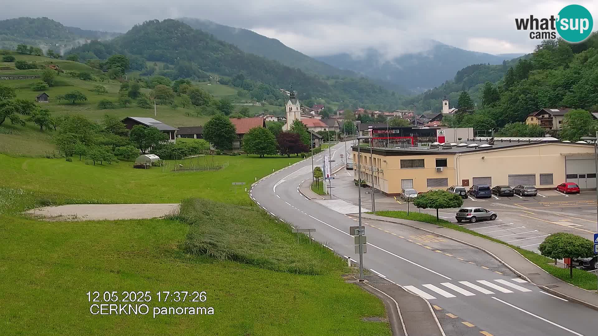 Cerkno city entrance Live Webcam