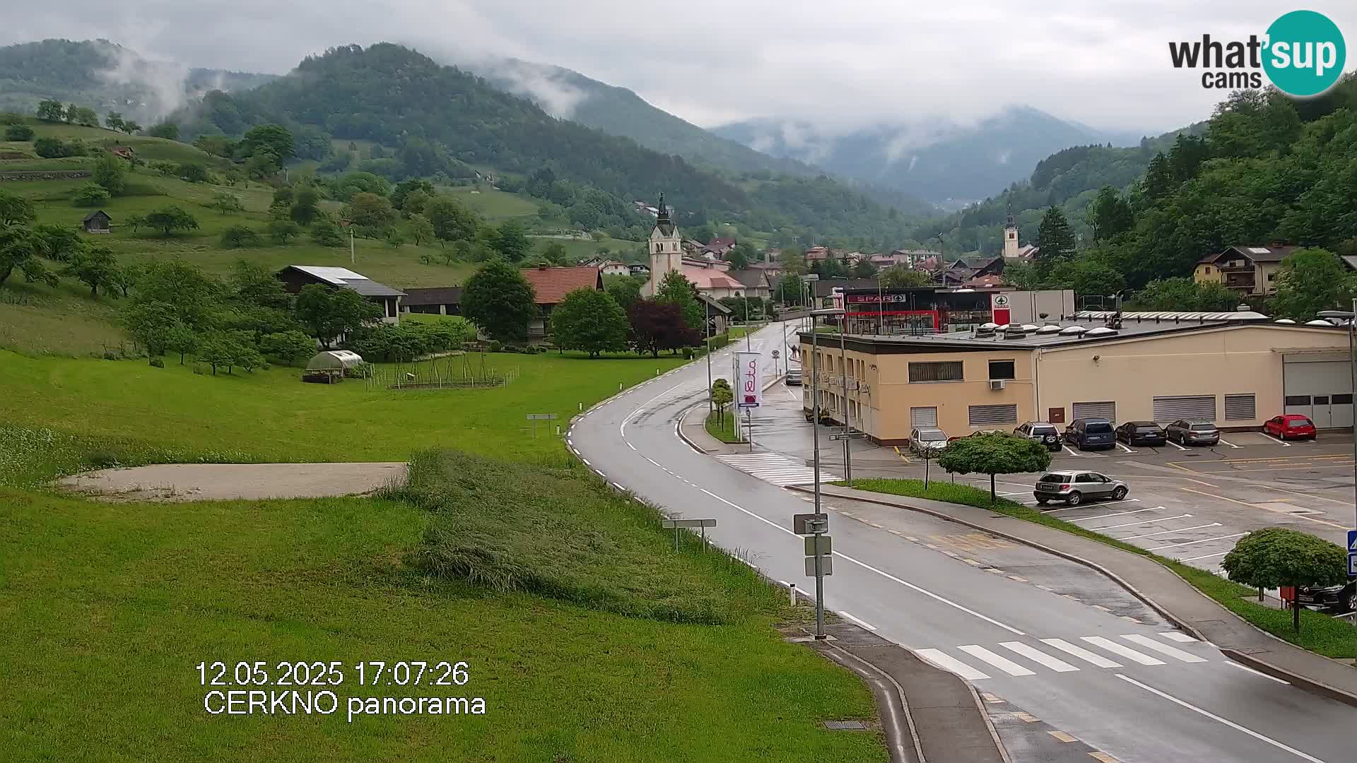 Cerkno city entrance Live Webcam