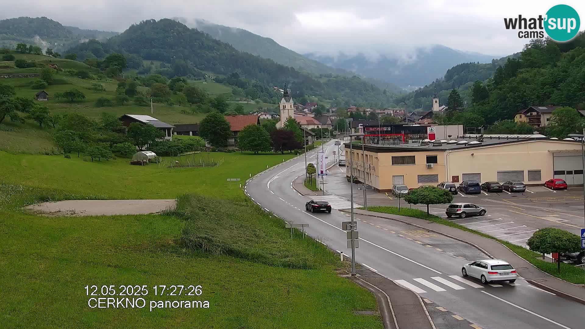 Cerkno city entrance Live Webcam