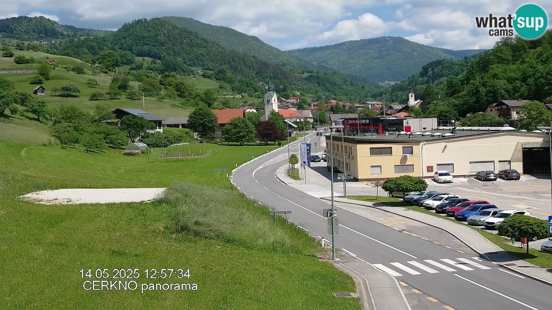 Cerkno city entrance Live Webcam