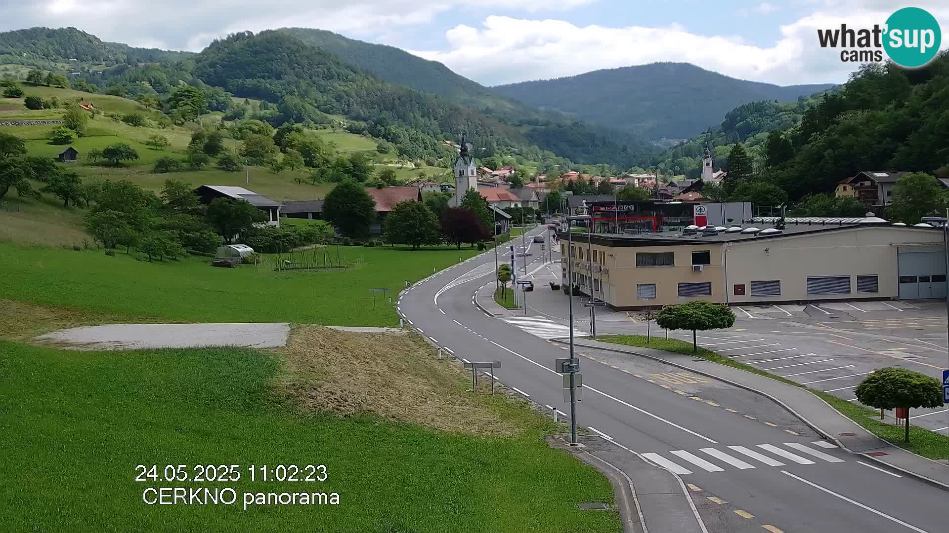 Cerkno city entrance Live Webcam