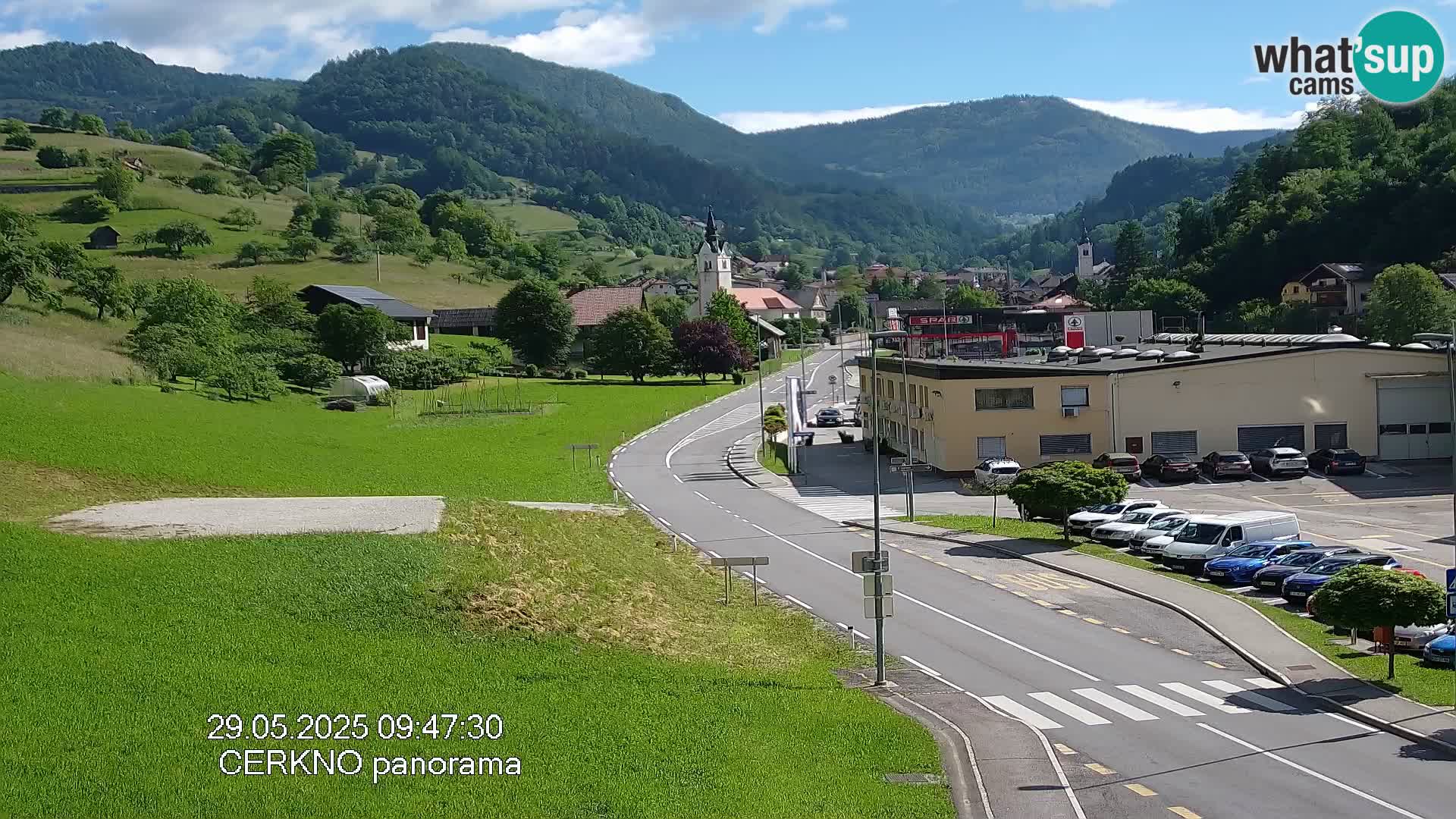 Webcam en direct – Entrée de la ville de Cerkno