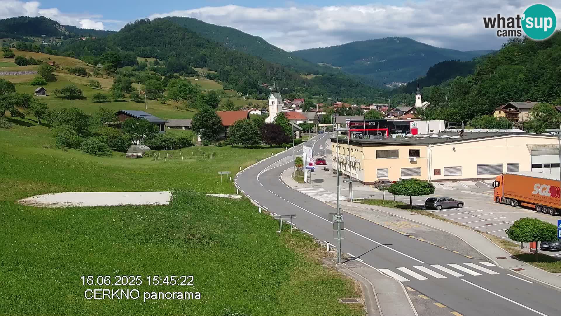 Cerkno entrada a la ciudad Webcam en vivo