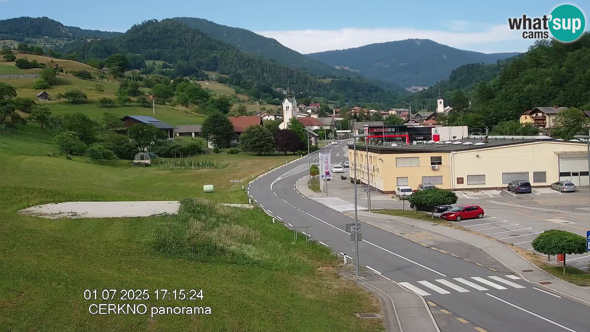 Cerkno city entrance Live Webcam