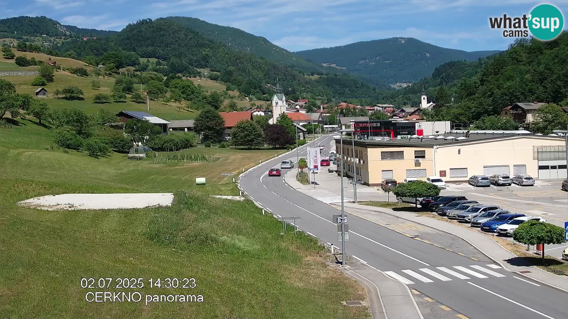 Webcam en direct – Entrée de la ville de Cerkno