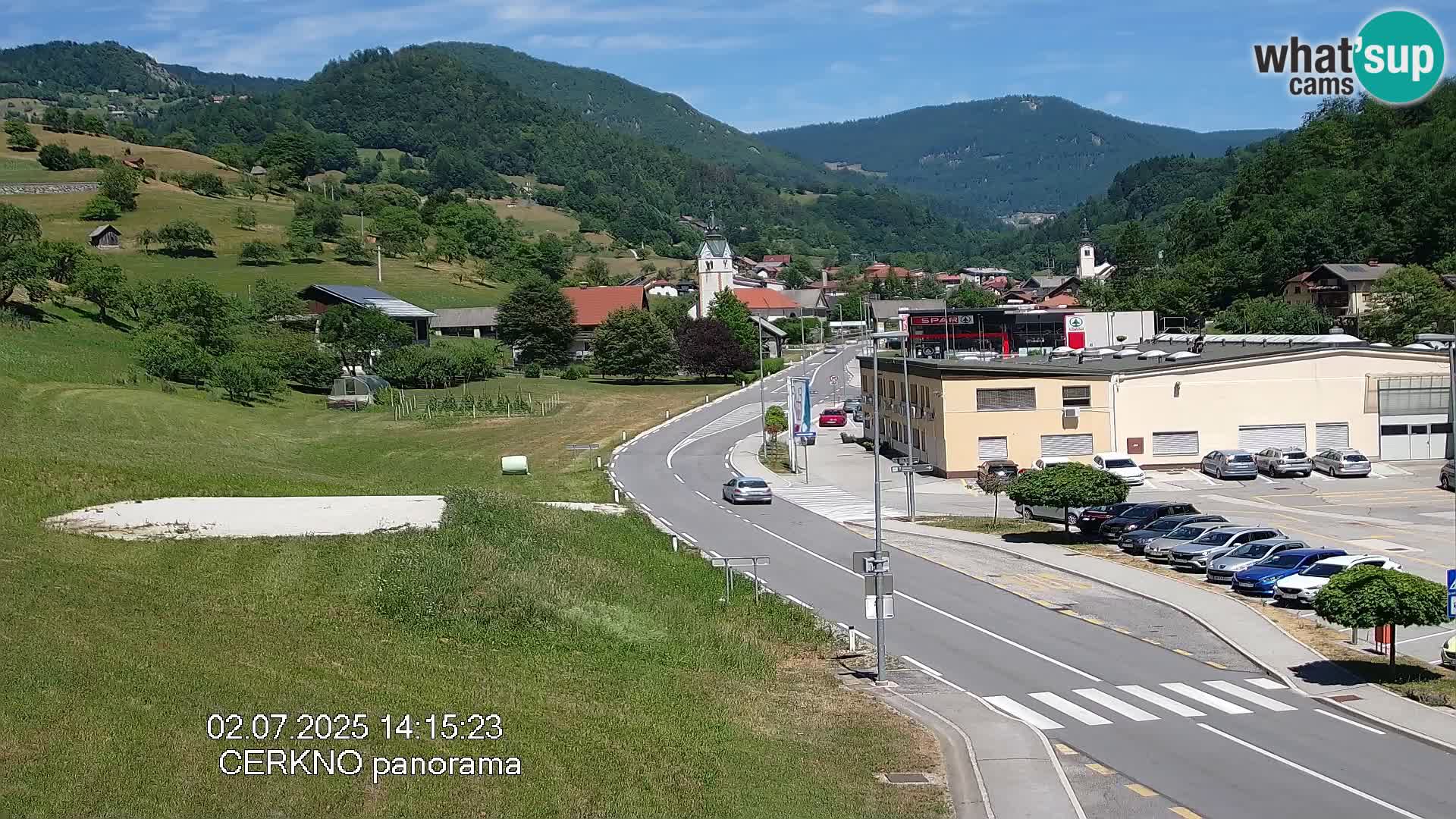 Webcam en direct – Entrée de la ville de Cerkno
