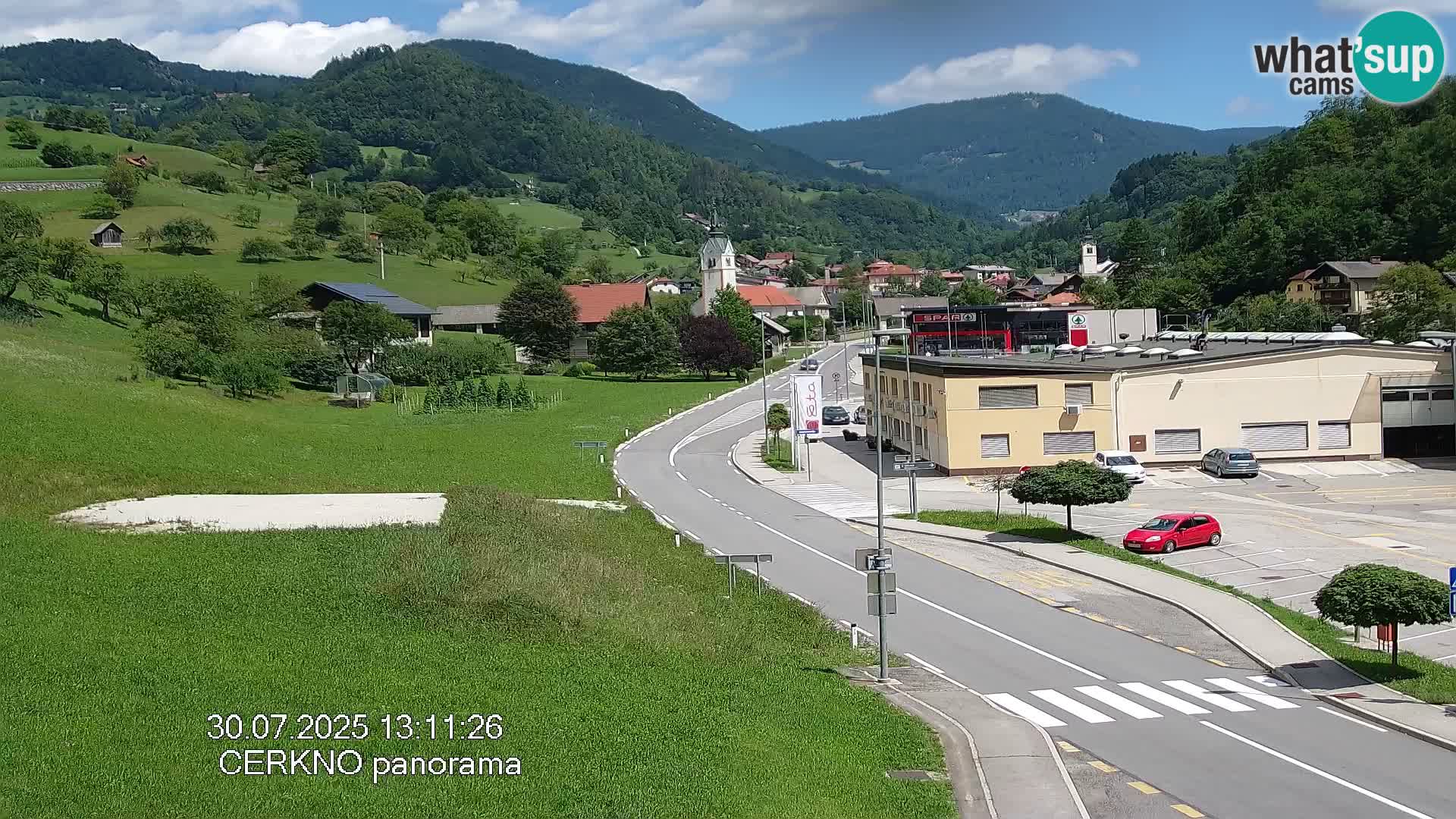 Webcam en direct – Entrée de la ville de Cerkno