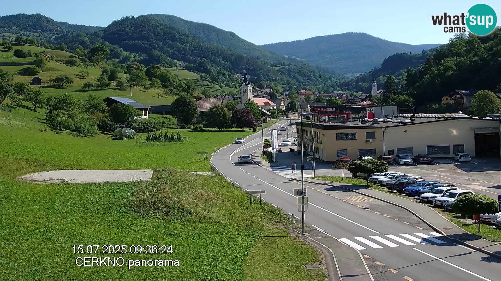 Webcam en direct – Entrée de la ville de Cerkno
