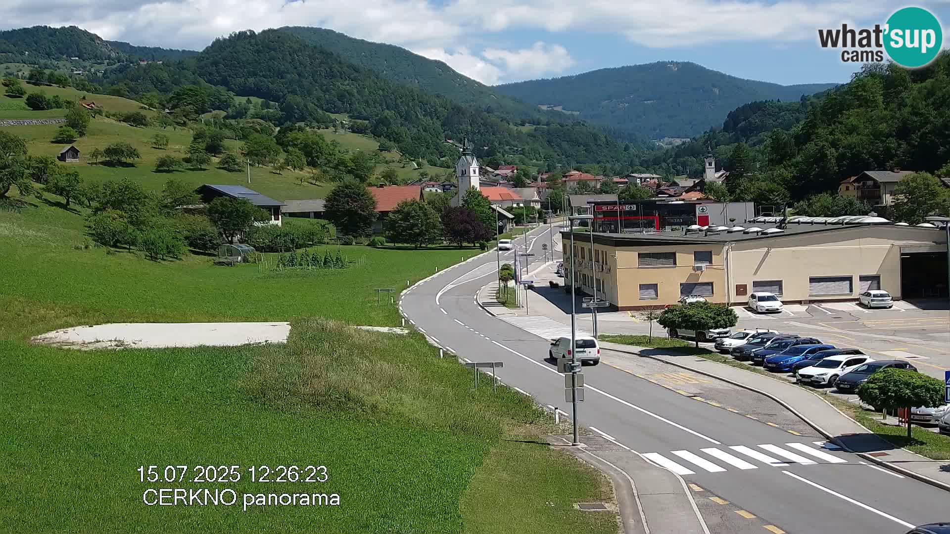 Webcam en direct – Entrée de la ville de Cerkno