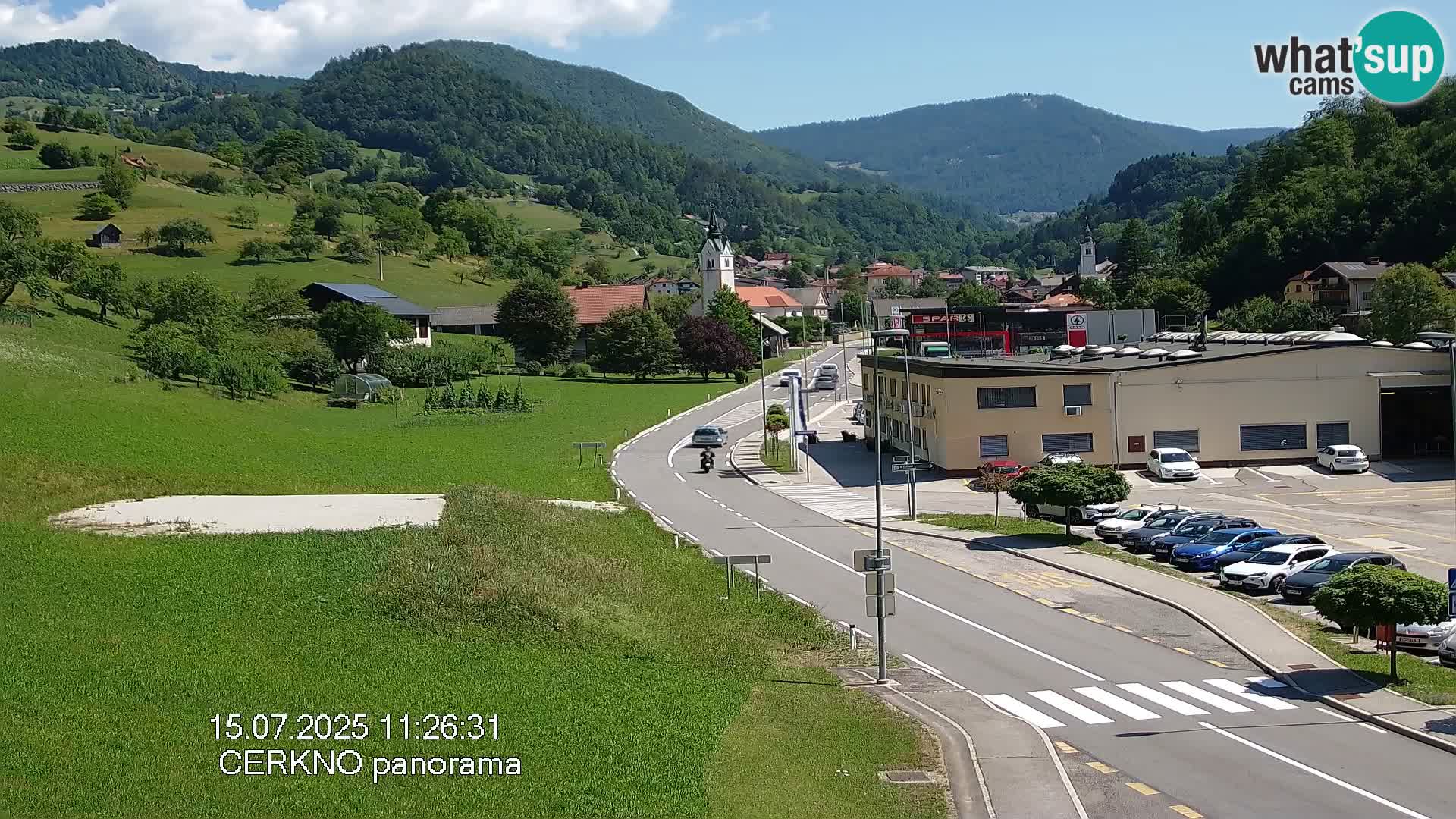 Webcam en direct – Entrée de la ville de Cerkno