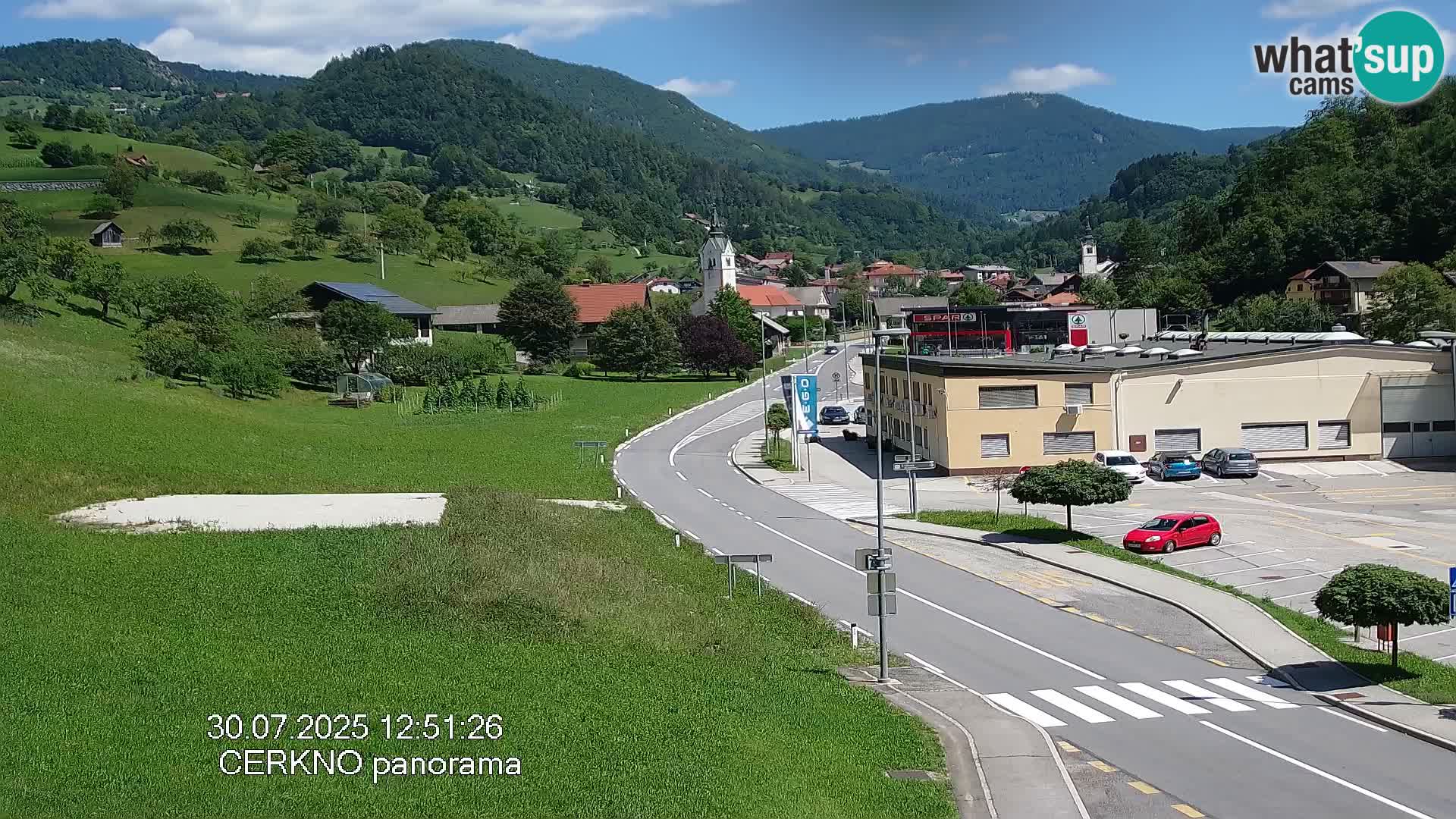 Cerkno city entrance Live Webcam
