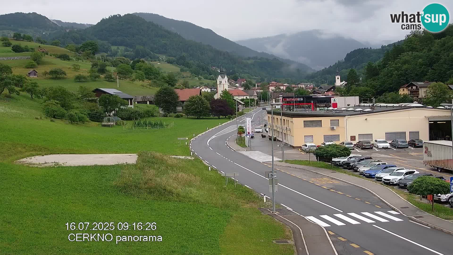 Webcam en direct – Entrée de la ville de Cerkno