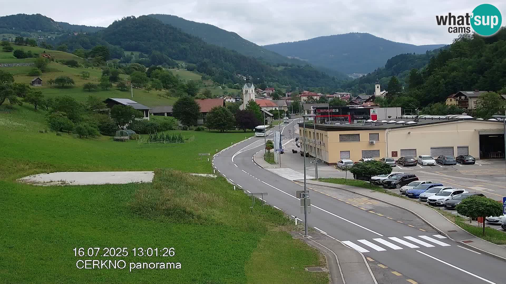 Webcam en direct – Entrée de la ville de Cerkno