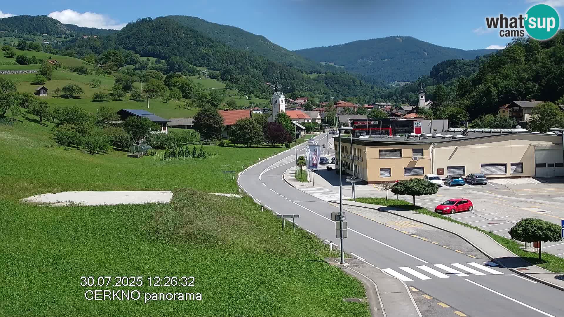 Cerkno city entrance Live Webcam