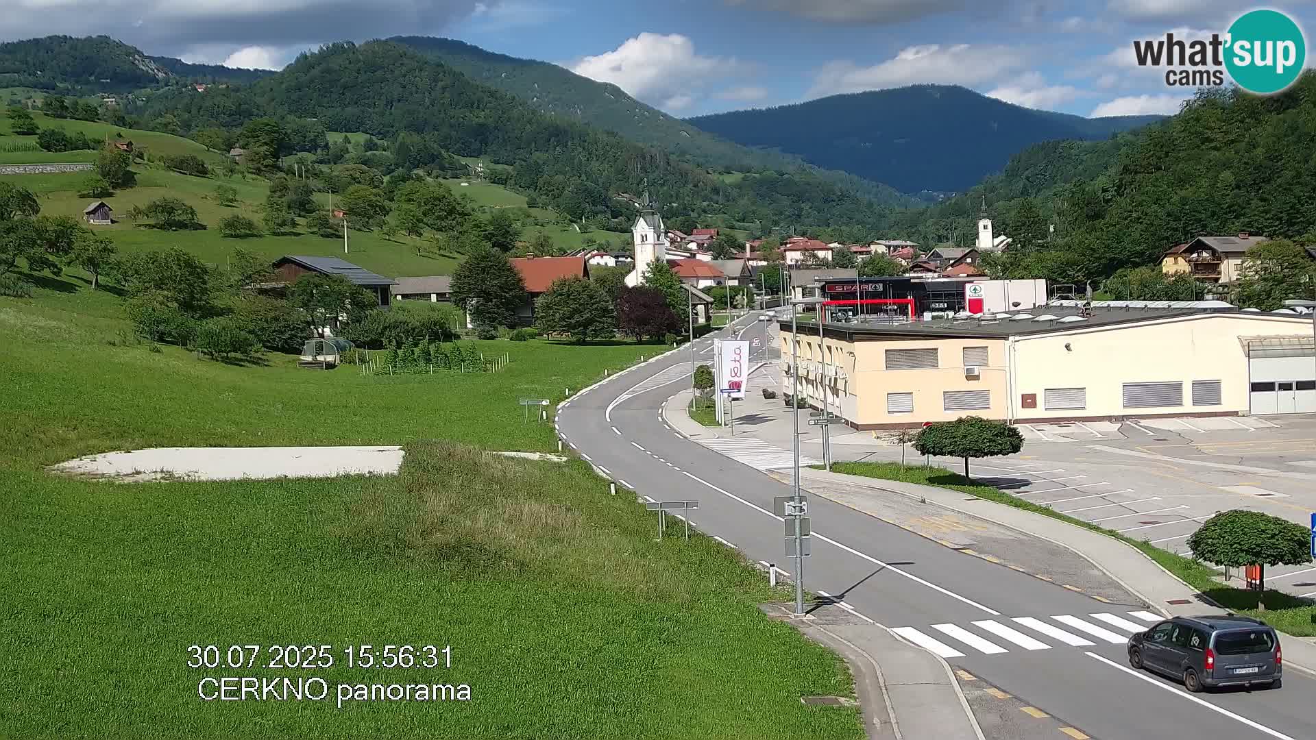 Cerkno city entrance Live Webcam