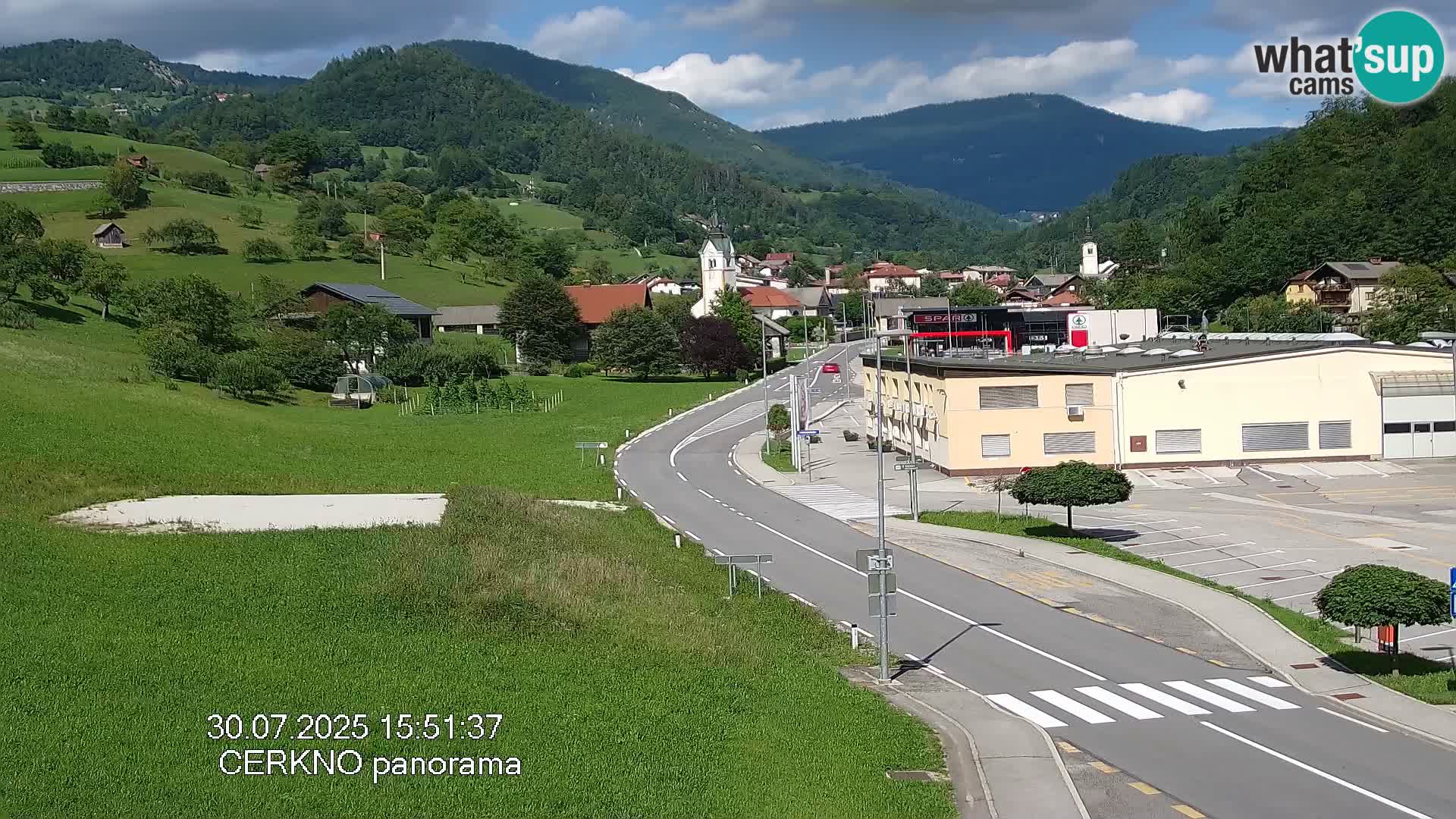 Cerkno city entrance Live Webcam