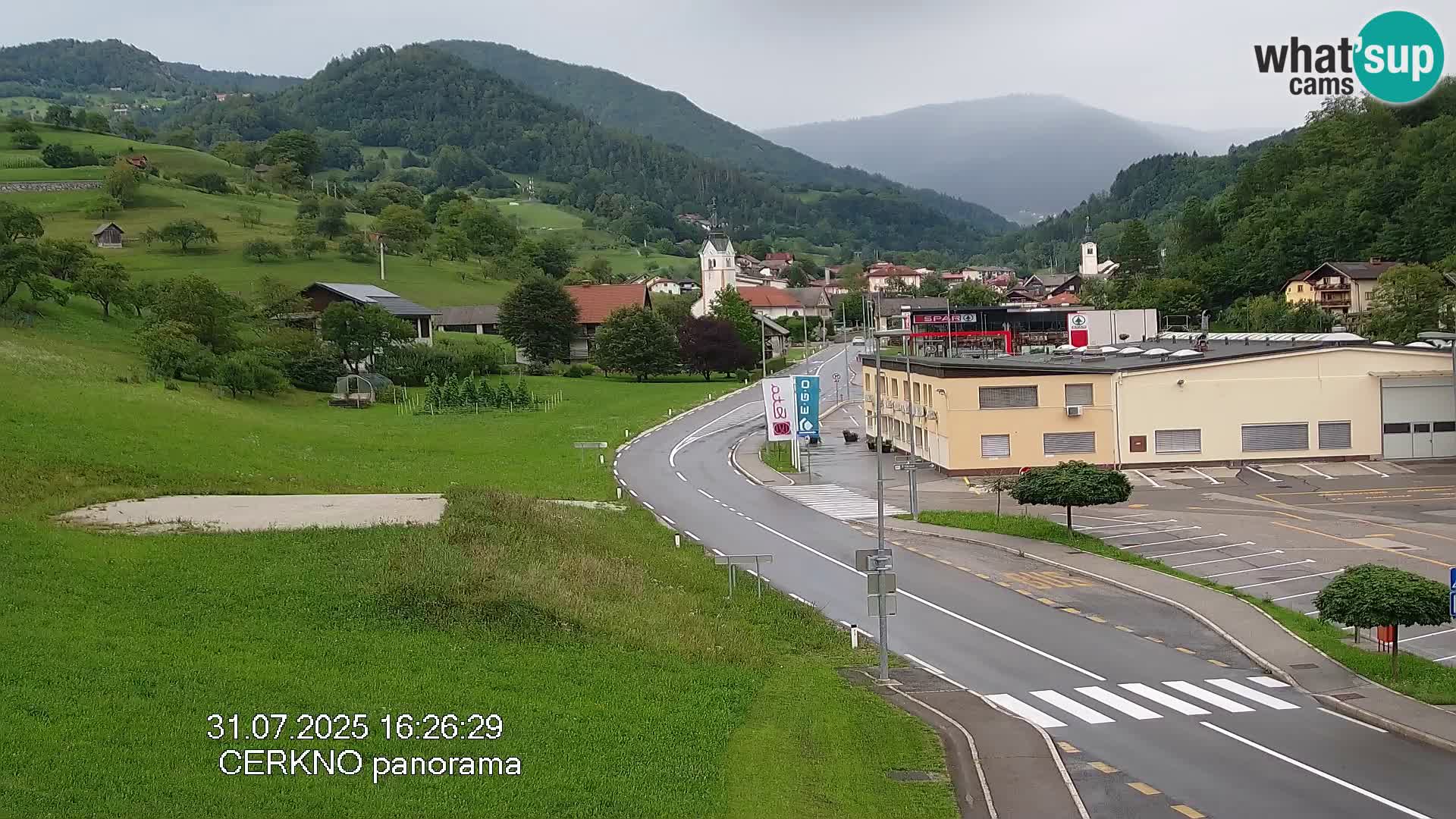 Cerkno city entrance Live Webcam