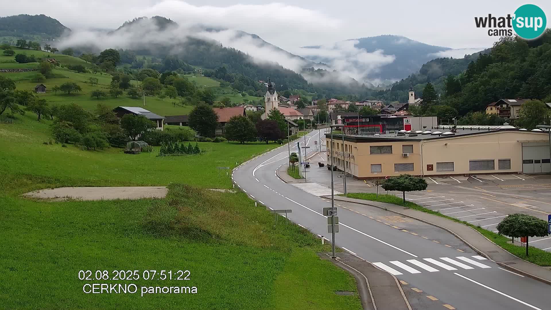 Cerkno city entrance Live Webcam