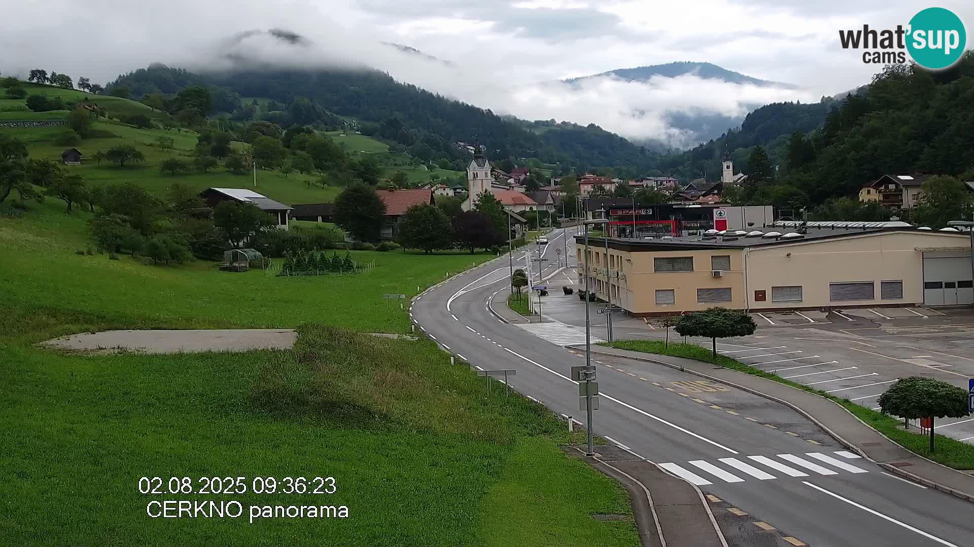Cerkno city entrance Live Webcam