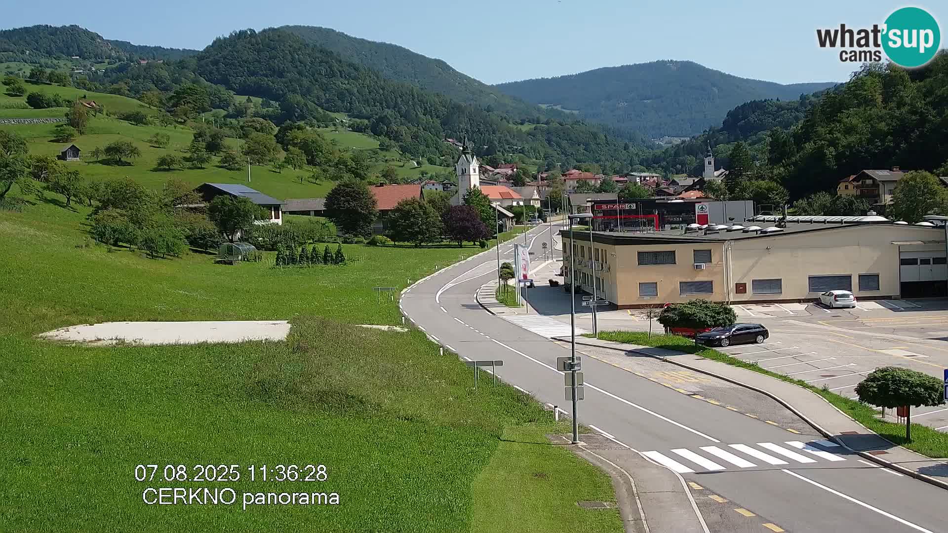 Webcam en direct – Entrée de la ville de Cerkno