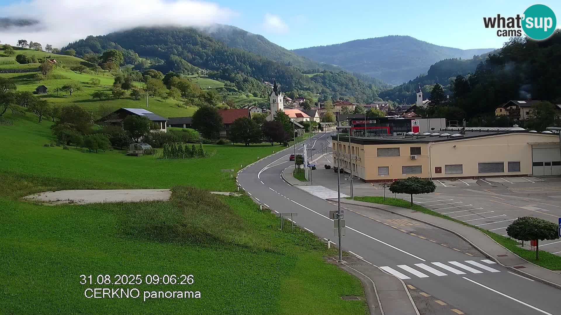 Cerkno city entrance Live Webcam