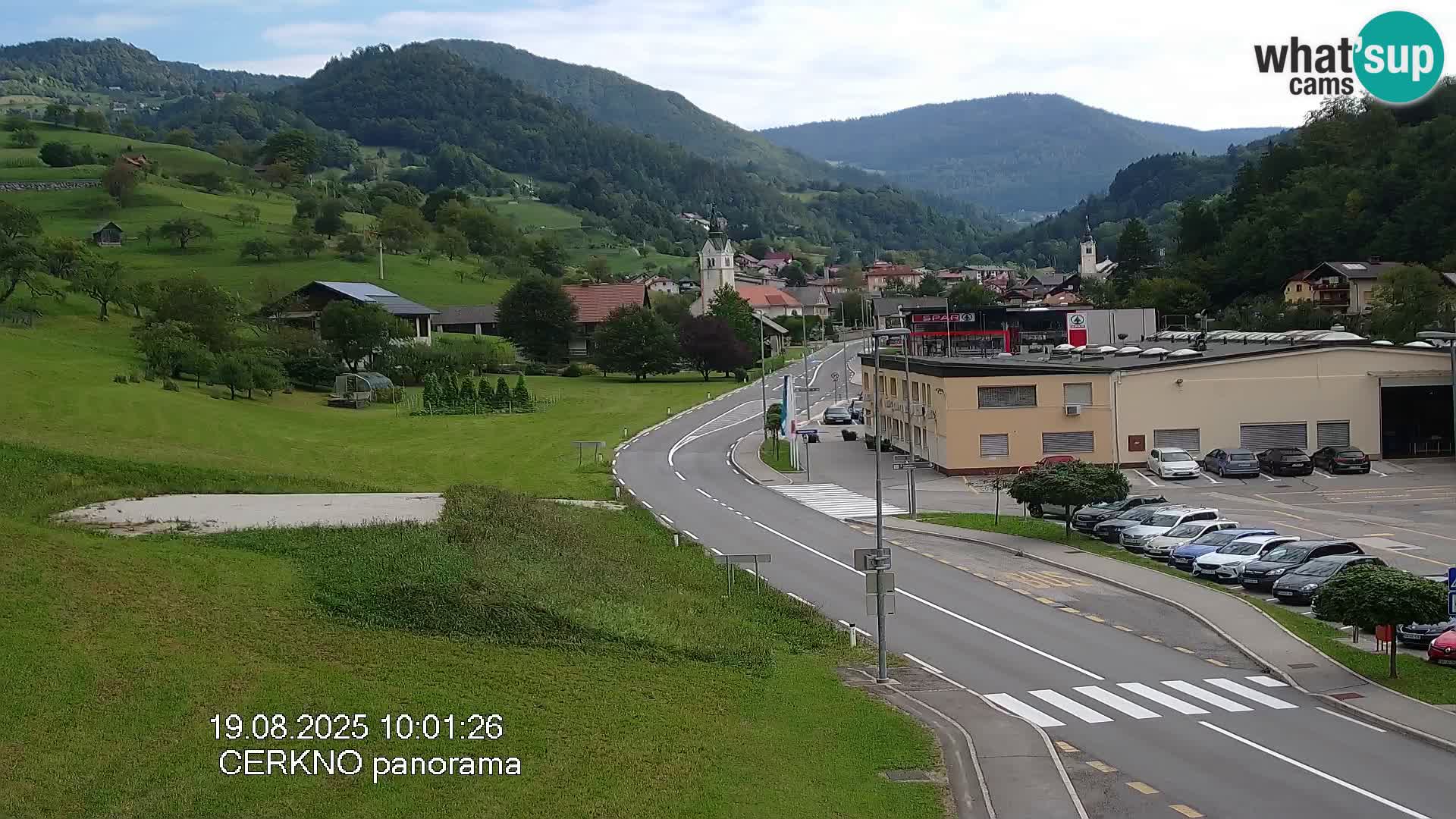 Webcam en direct – Entrée de la ville de Cerkno