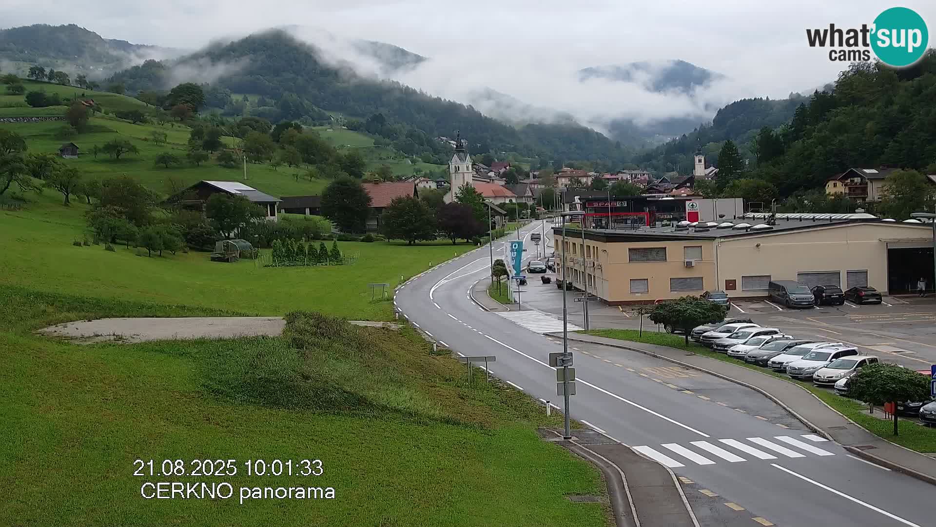 Webcam en direct – Entrée de la ville de Cerkno