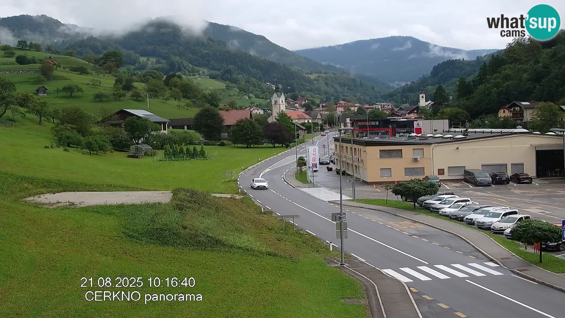 Webcam en direct – Entrée de la ville de Cerkno