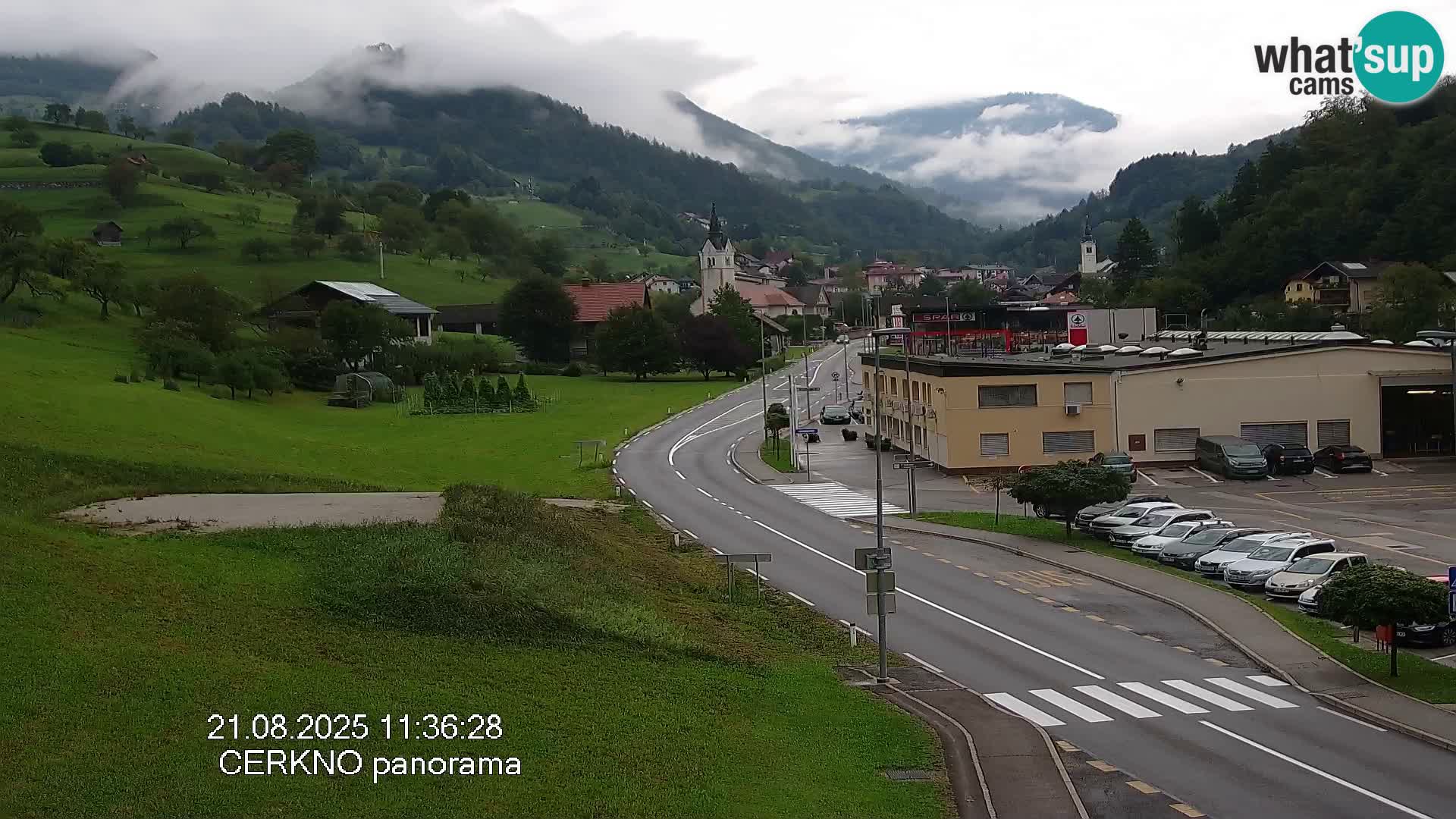 Cerkno entrada a la ciudad Webcam en vivo