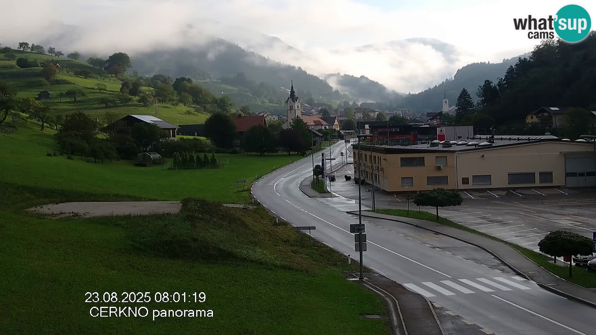 Cerkno entrada a la ciudad Webcam en vivo