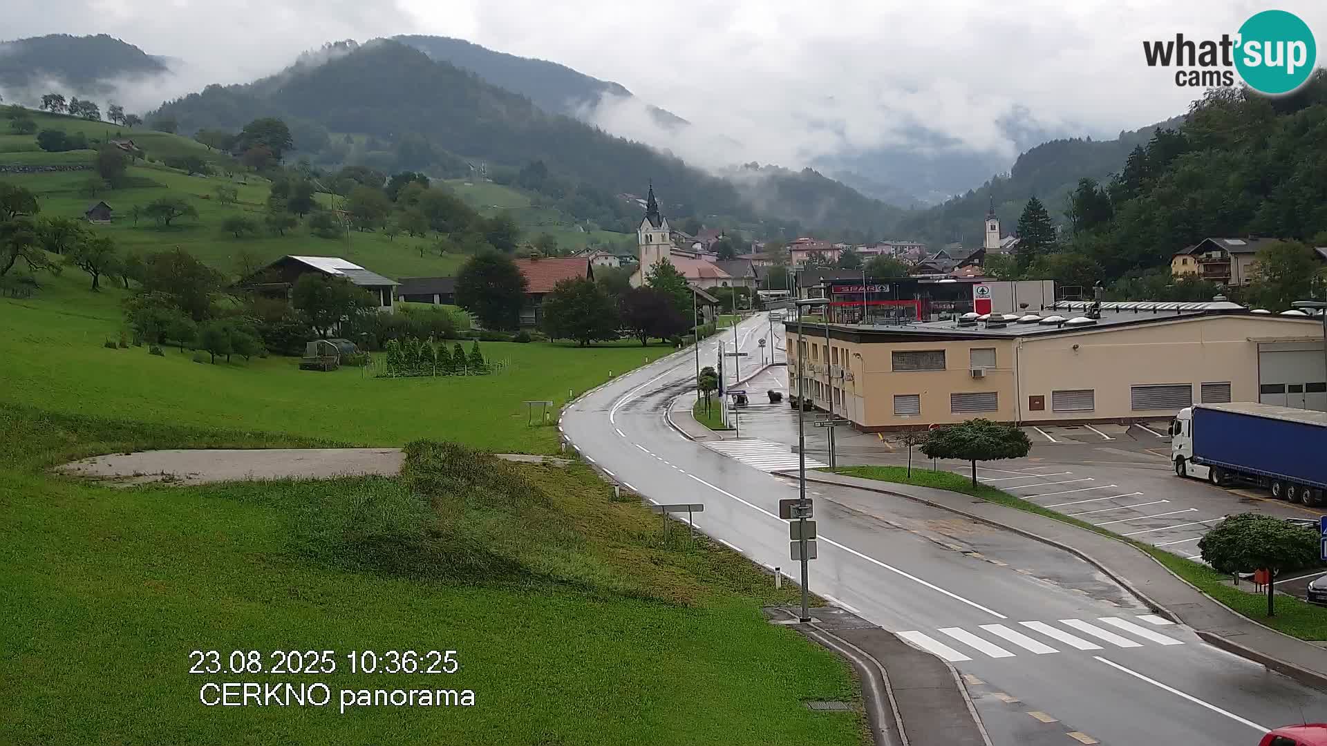 Cerkno city entrance Live Webcam