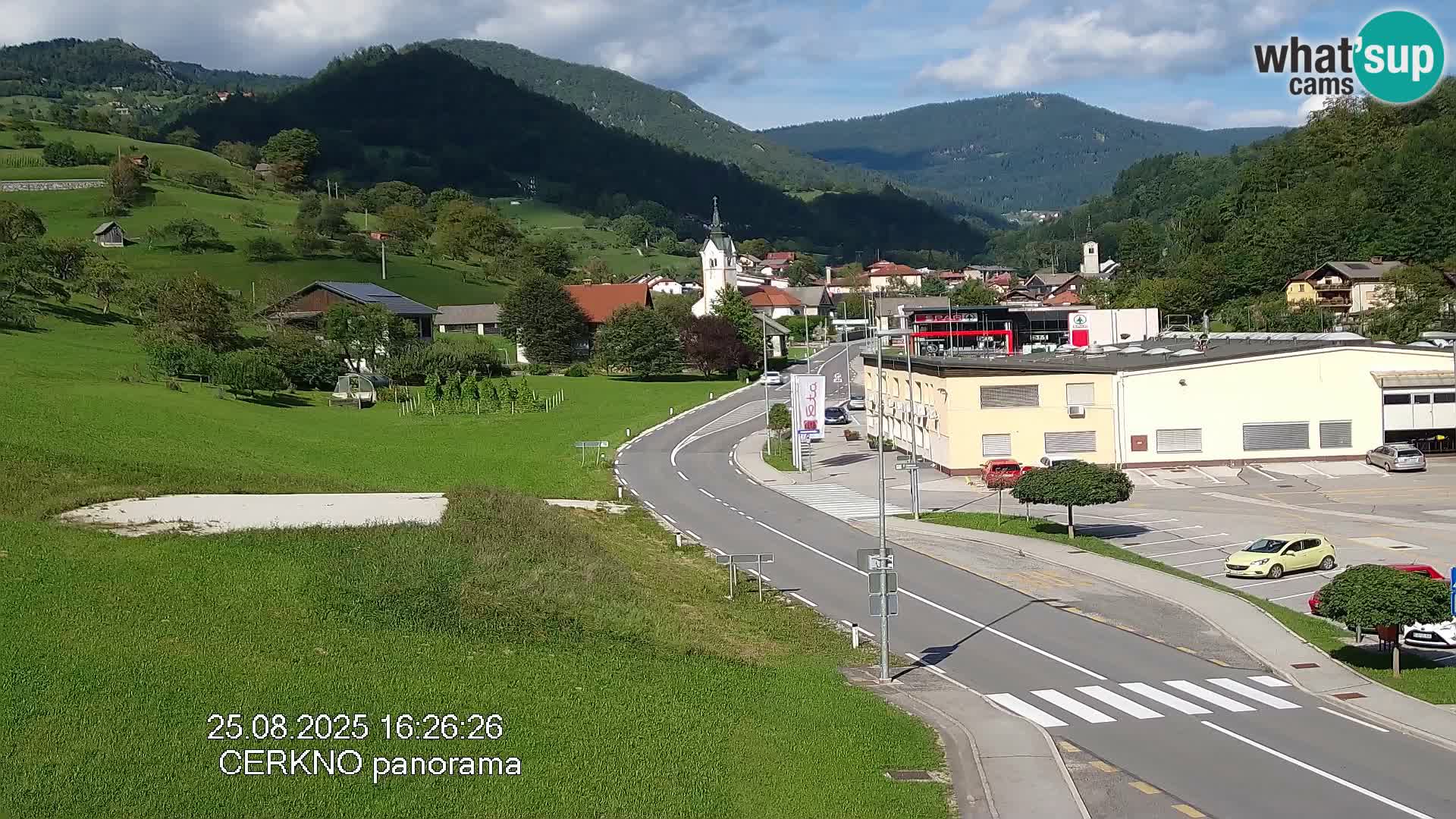 Webcam en direct – Entrée de la ville de Cerkno