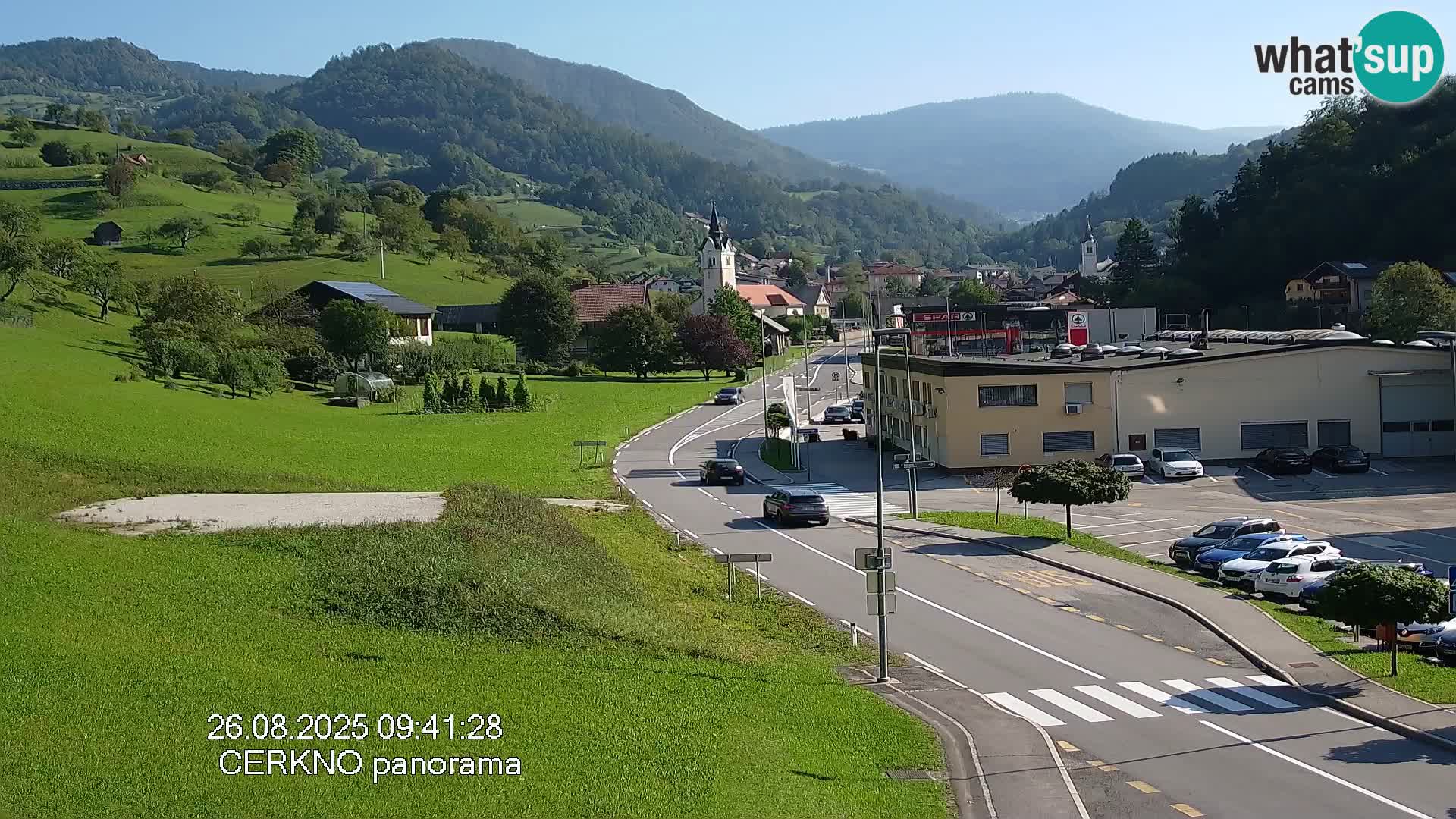 Cerkno city entrance Live Webcam